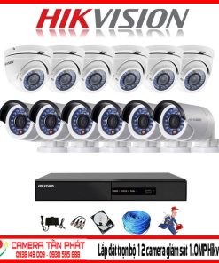 Lắp đặt trọn bộ 12 camera giám sát 1.0M Hikvision