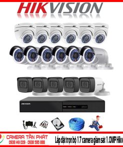 Lắp đặt trọn bộ 17 camera giám sát 1.0M Hikvision