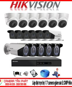 Lắp đặt trọn bộ 17 camera giám sát 2.0M Hikvision