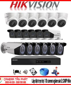 Lắp đặt trọn bộ 18 Camera giám sát 2.0M Hikvision