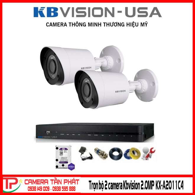 Trọn Bộ 2 Camera Kbvision 2.0Mp Full Hd 1080P Kx-A2011C4