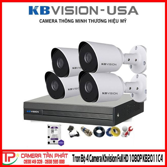 Trọn Bộ 4 Camera Kbvision Full Hd 1080P Kb2011C4 Op1