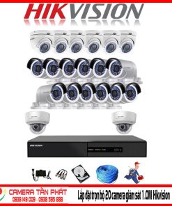 Lắp đặt trọn bộ 20 Camera giám sát 1.0M Hikvision