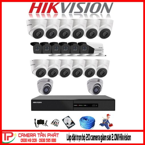 Lắp Đặt Trọn Bộ 20 Camera Giám Sát 2.0M Hikvision
