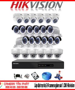 Lắp đặt trọn bộ 24 camera giám sát 1.0M Hikvision