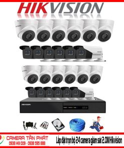 Lắp đặt trọn bộ 24 camera giám sát 2.0M Hikvision