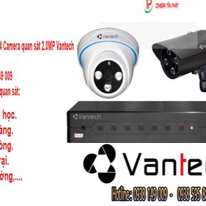 Lắp đặt trọn bộ 4 camera giám sát 2.0MP Vantech
