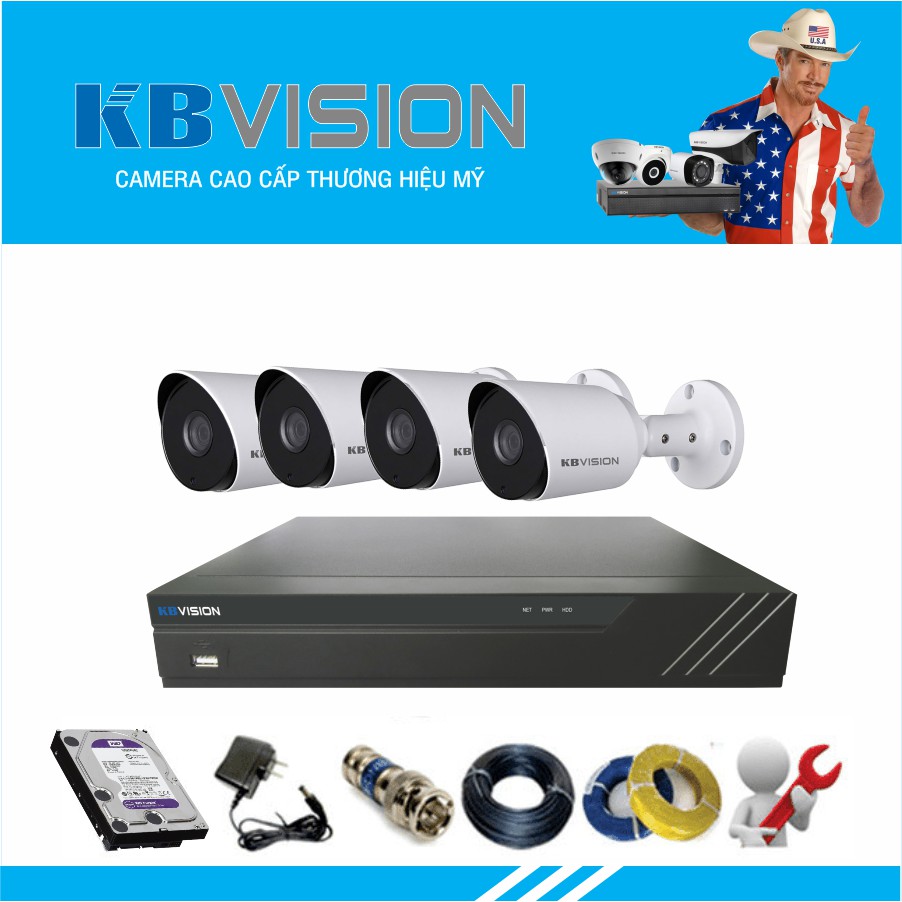 Lắp đặt trọn bộ 15 camera giám sát 2.0M Kbvision