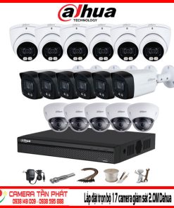 Lắp đặt trọn bộ 17 camera giám sát 2.0M Dahua