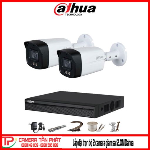 Lắp đặt trọn bộ 2 camera quan sát 2.0 MP Dahua