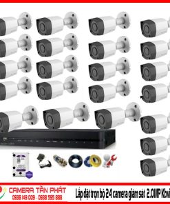 Lắp đặt trọn bộ 24 camera giám sát 2.0M Kbvision