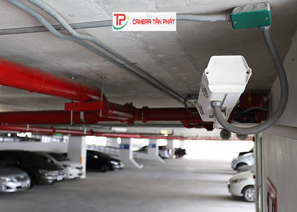 security camera in car parking