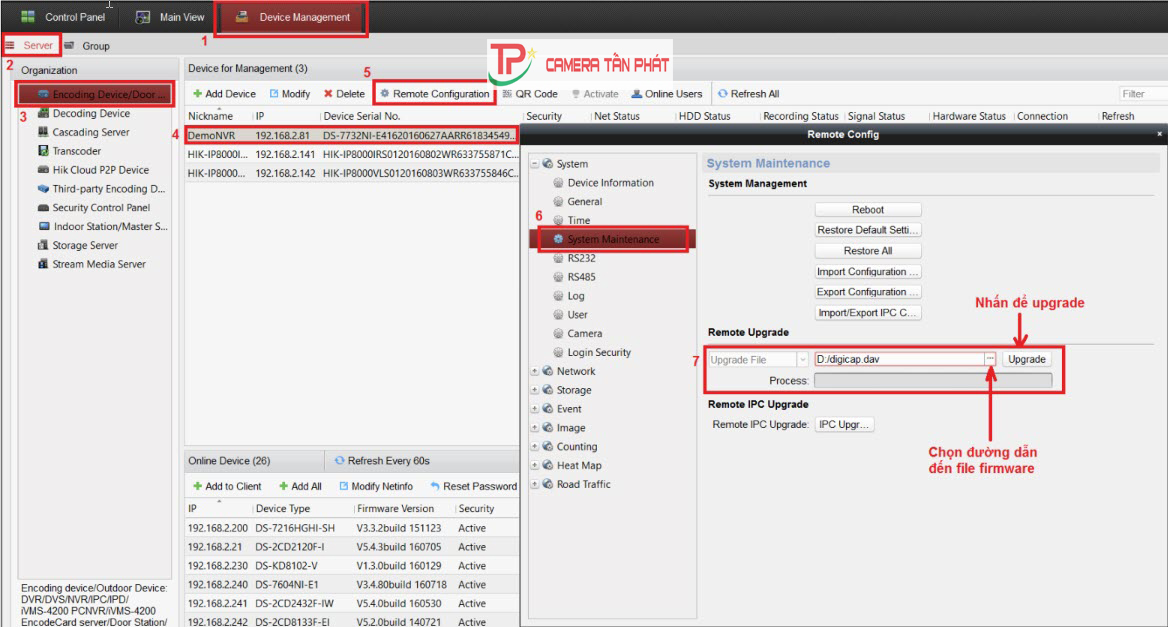 cap nhat phan mem hikvision